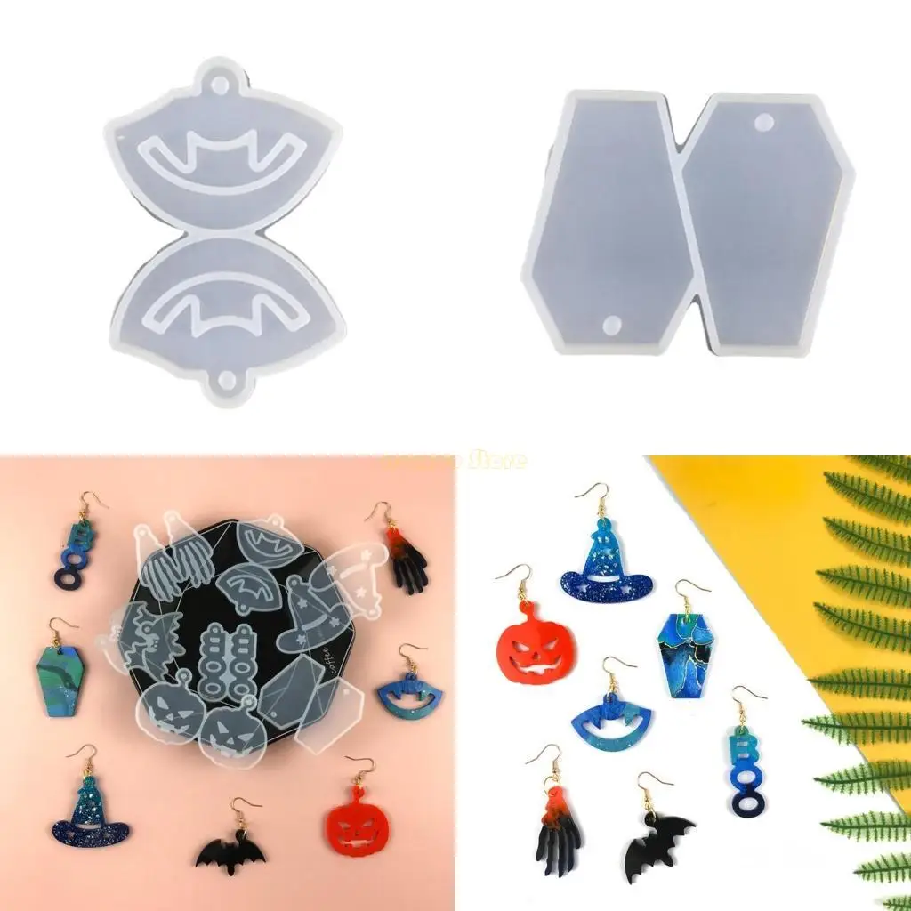 

31BF Halloween Earrings Mold Silicone Earring Mold Earring Jewelry Epoxy Resin Casting Resin Jewelry Making Diy Craft