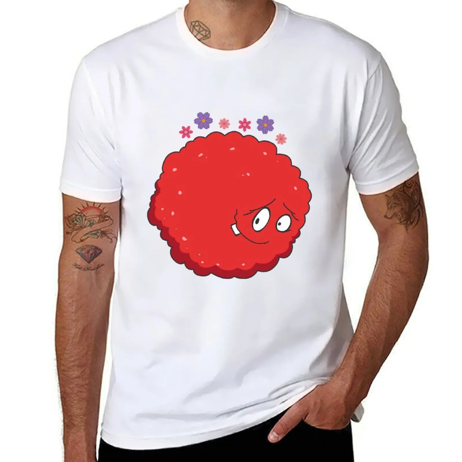 

Happy Meatwad-футболка Aqua Teen Hunger Force, хлопковая футболка, футболка из 100% хлопка, мужская роскошная футболка