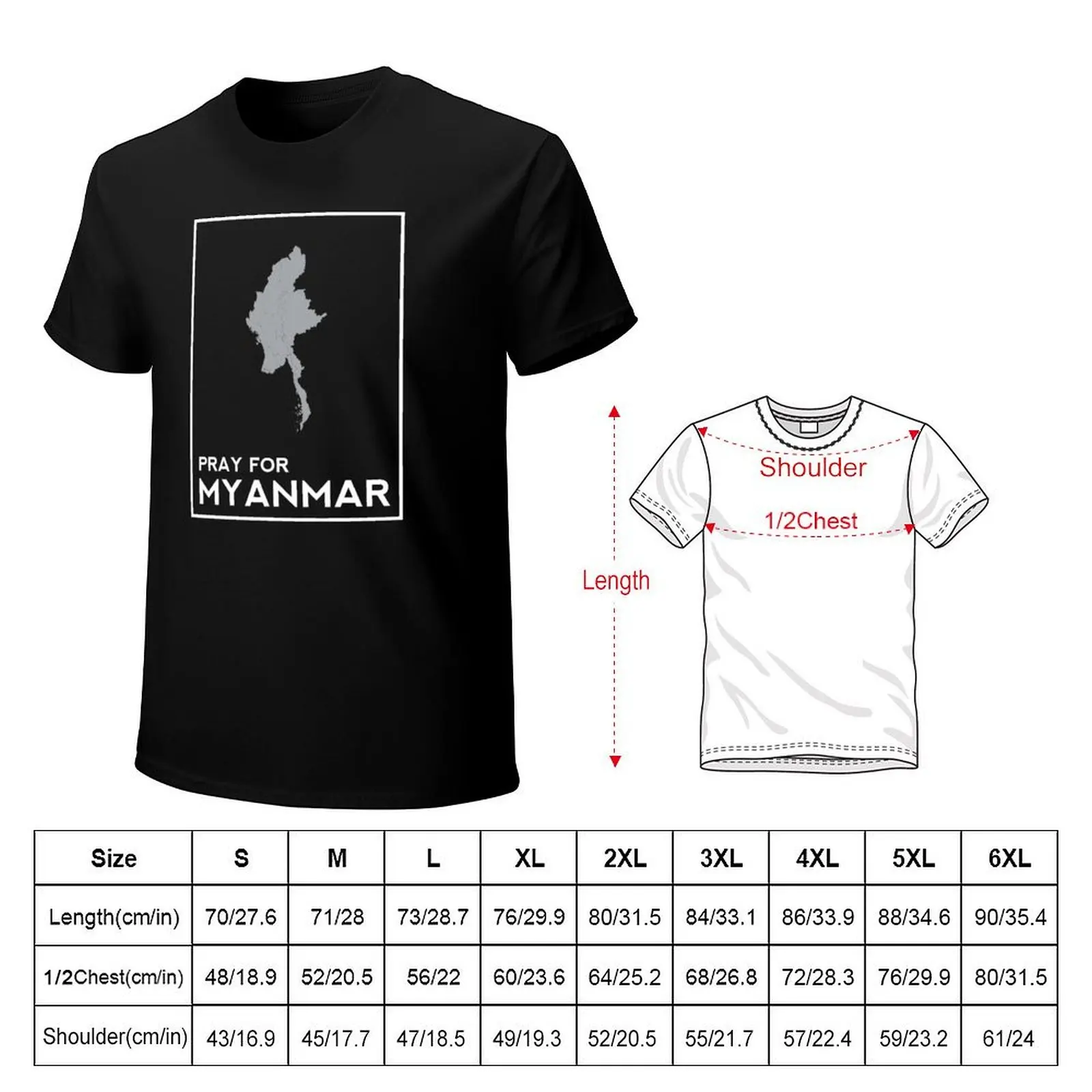 Pray For Myanmar T-Shirt t shirts for man graphic tees T-Shirt