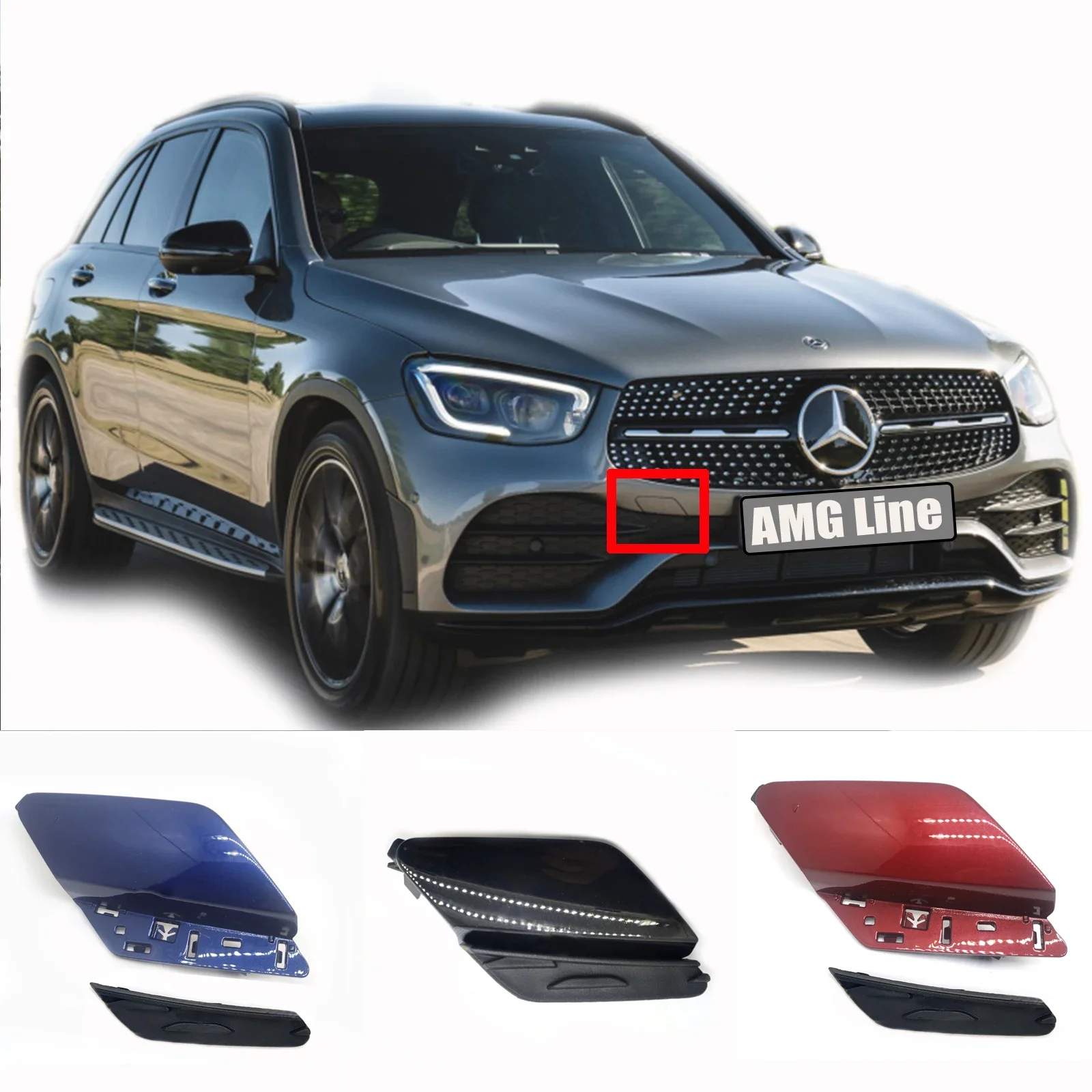 

Передний буксировочный чехол 2 в 1 для Mercedes-Benz GLC AMG X253/C253 COUPE 200 220 220d 250 250d 300 350 350d 43 63 A2538856604