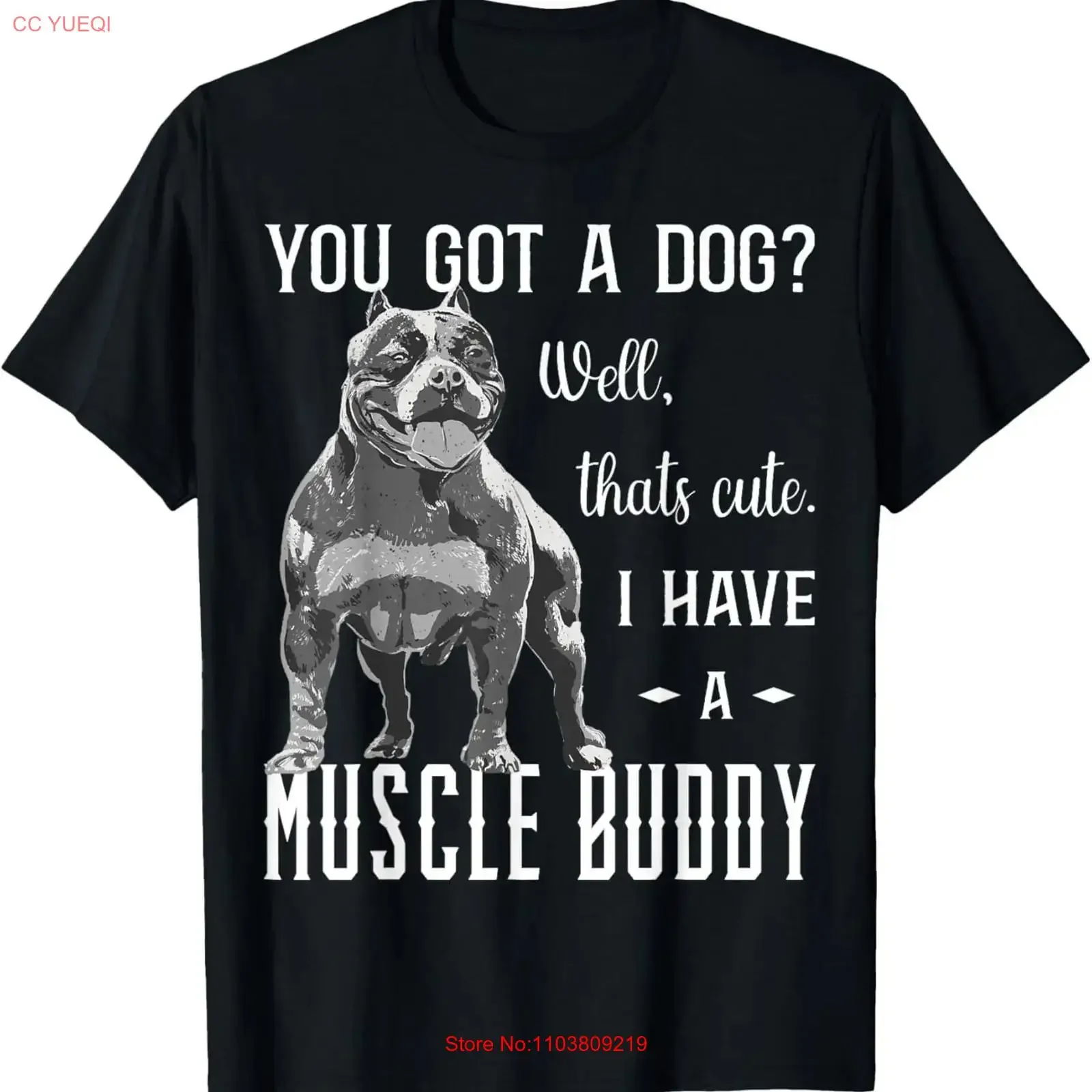 Camiseta Bully XL Pitbull You Got A Dog_ I Have An American, estilo vintage, lavada, suave, elástica, con estampado gráfico, para uso diario.