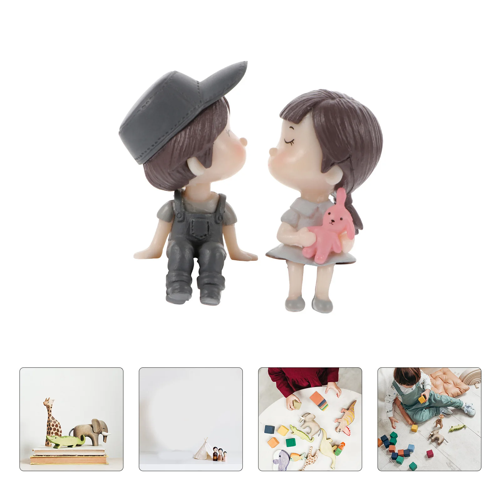 

1Pair PVC Lovers Couple Statues Premium Resin Craft Desktop Home Office Wedding Valentine Anniversary Decoration