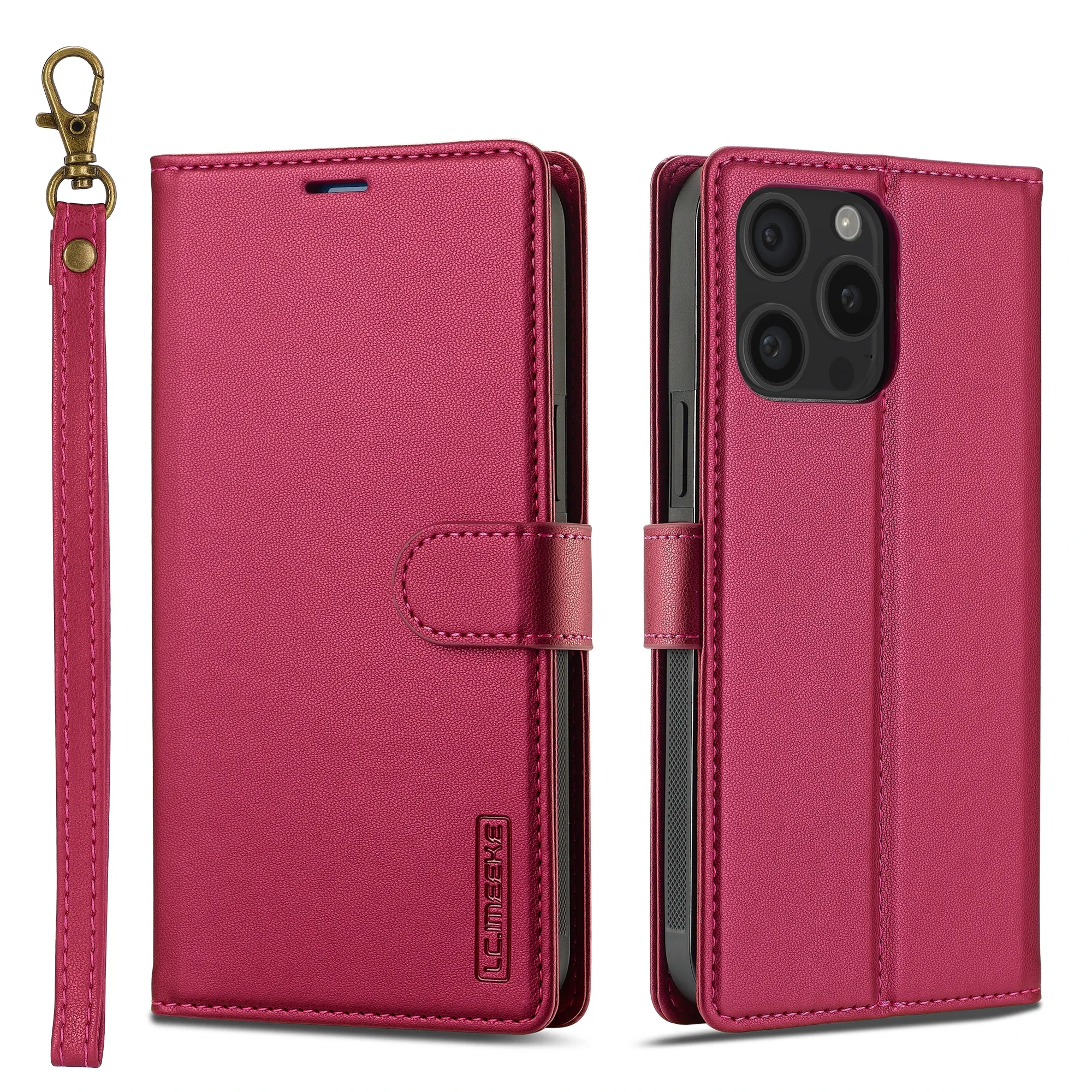 2 in 1 verwijderbare lederen flip-hoes voor iPhone 17 Air 16 Pro Max 15 14 13 12 11 Pro XS Max XR 7 8 Plus SE magnetische portemonnee cover