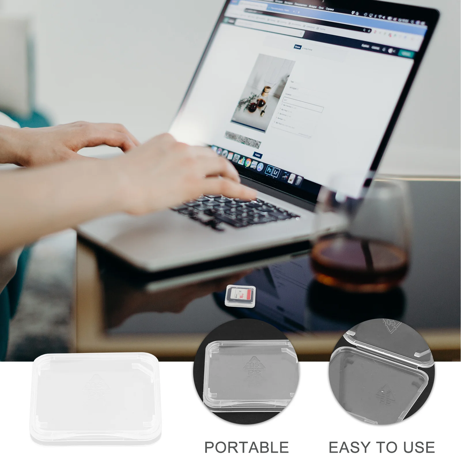 

100 pcs 1 Set Card Boxes Plastic Storage Cases Transparent Pp Material Lightweight Portable Camera Storage Box Memory