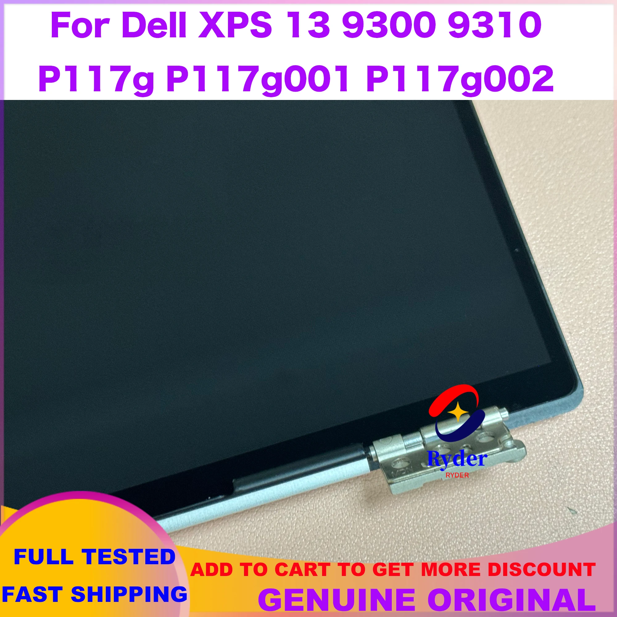 Original For Dell XPS 13 9300 9310 P117G001 P117G002 13.4-Inches Laptop Touch Screen Digitizer Replacement Full Assembly
