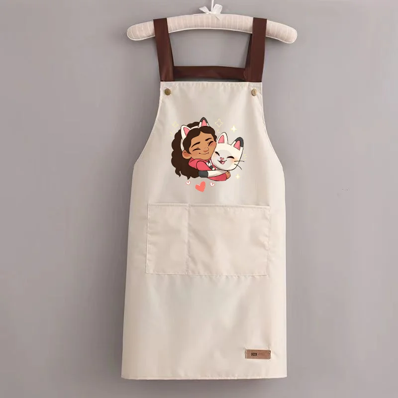 Gabbys Dollhouses Kitchen Apron Women Household Cooking Pinafore Oil-Proof Waterproof Adult Coffee Aprons Kitchen Accessories