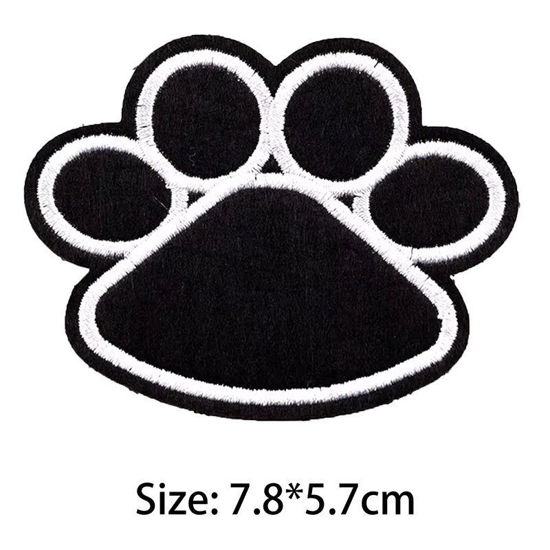 5pcs Dog Paw Embroidered Patches Iron On Patches Girls Boys Clothes Stickers Sewing Backpack Cute Cat Claw Badge Accessories