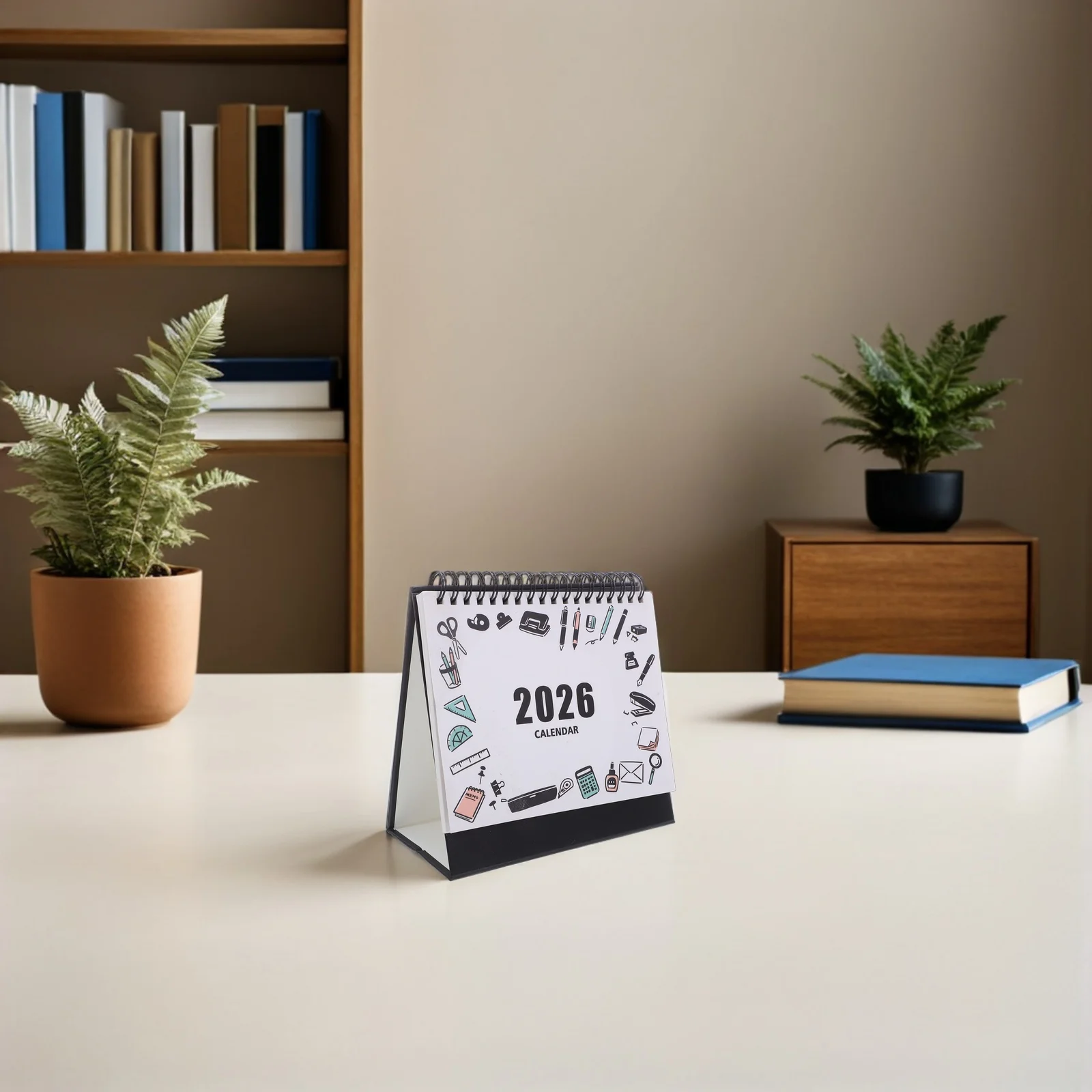 

2026 Desk Calendar Table Small for Mini Desktop Planner Cartoon Perpetual Paper