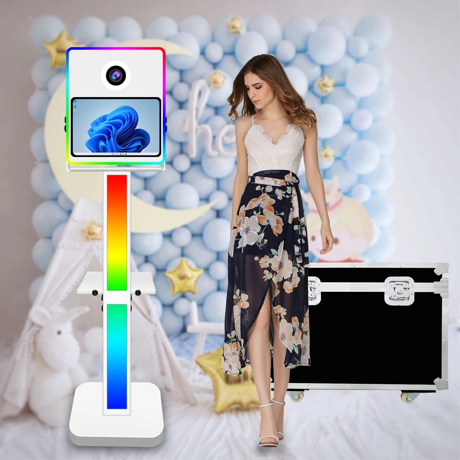 2025 Newest Dslr Photo Booth Machine Selfie ipad With 15.6 Inch Touch Screen Photobooth Camera Printer Shell Poto Box For Party