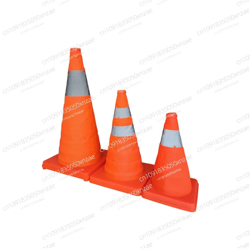 Road Warning Reflective Barricade Ice Cream Barrel Folding Cone Warning Light Emergency Retractable Cone