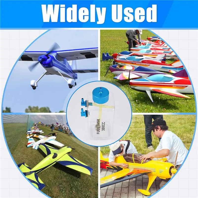BEDW-2X Fuel Tank Petrol Transparent Plastic Bottle 300CC CNC For RC Gas And Nitro Airplane