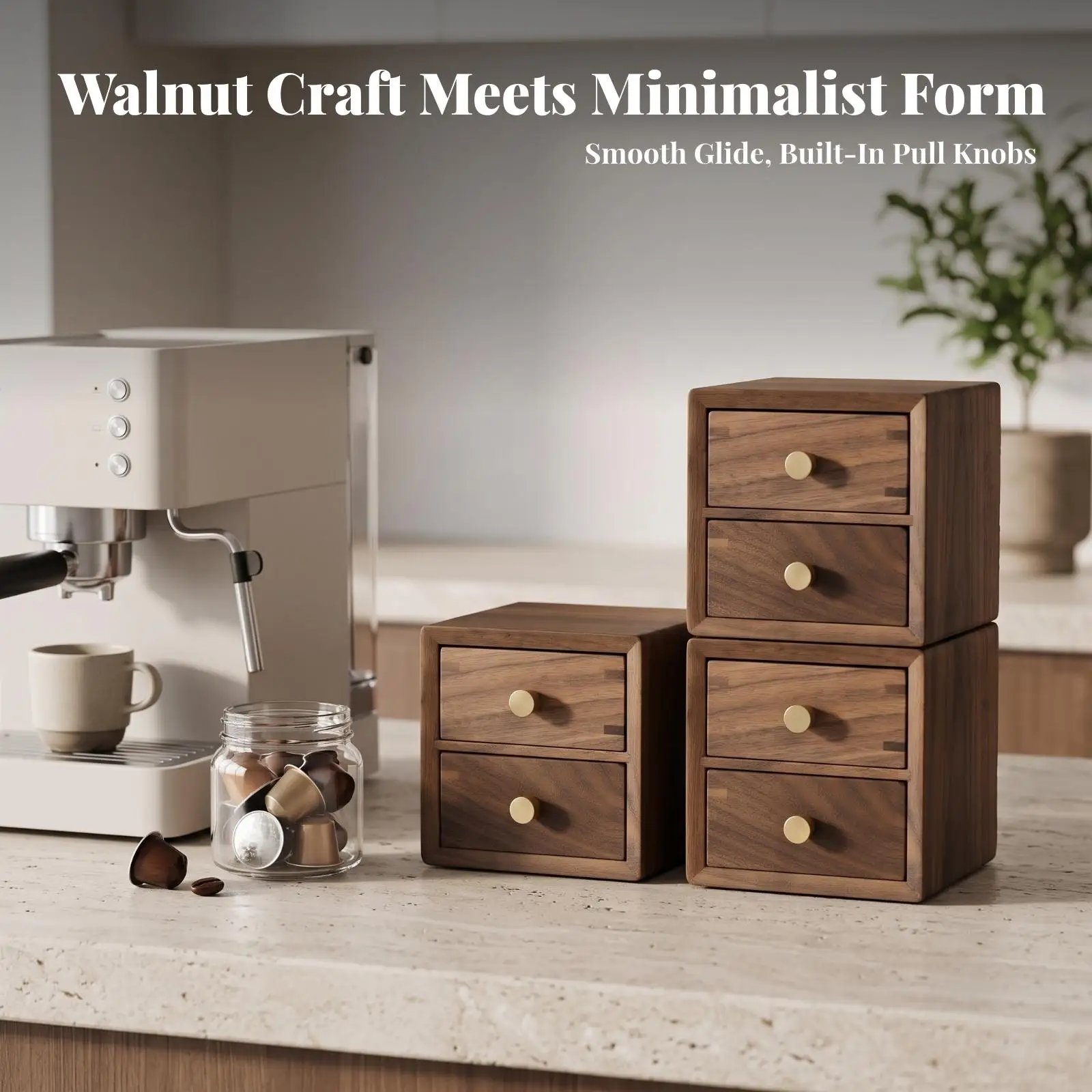 Wooden Desk Organizer with Drawers Composite Storage Box for Office Supplies Pen Pencil Holder for Vanity Countertop