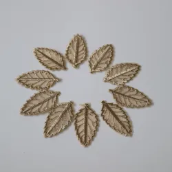 10pcs/lot sew on leaf lace patches for clothing 2*3.8cm Leaves embroidery applique parches para for bags backpack jeans