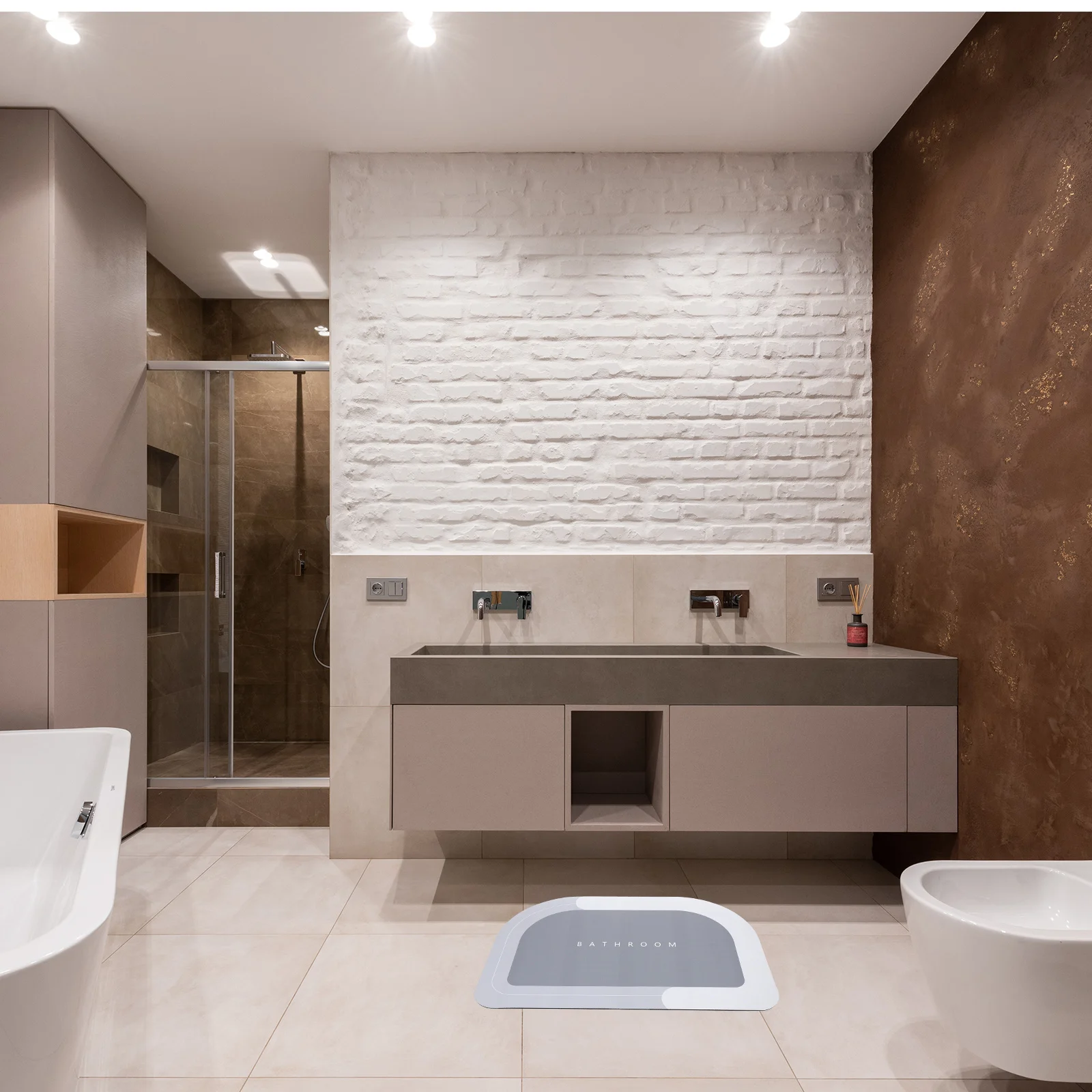 

Non-Slip Absorbent Floor Mat Rubber Backing Bathroom Kitchen Door Entry Home Floor Decor Room Entry Mat