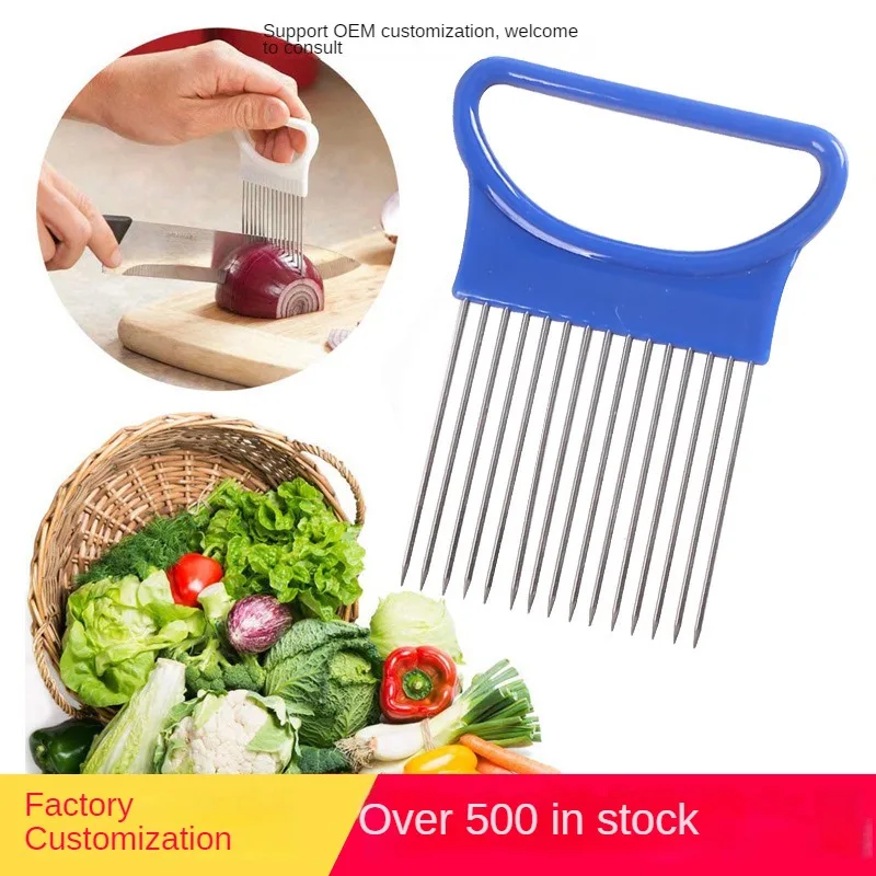 Edelstahl Zwiebel gabel pp Anti-Stechen Hand Lebensmittel Gabel Gemüse Handschutz Küchengerät Hersteller Großhandel