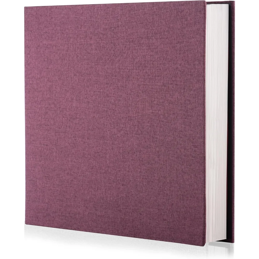 

Purple Photo Album Self Adhesive Scrapbook Album for 4×6 Photos/Pictures DIY Linen Cover Album 15 Sheets/30 Blank Pages for Fami