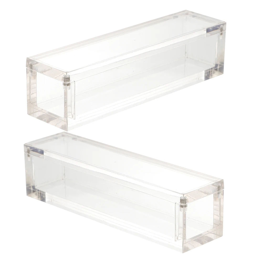 2pcs Magnetic Storage Box Acrylic Organizer Case Lightweight Portable Holder Clear Plastic Case For Dices Jewelries