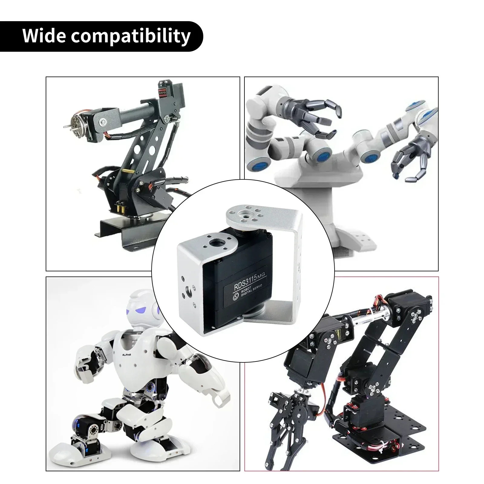 Ds rds3115mg servo digital 17kg motor de núcleo de engrenagem de cobre de alto torque eixo duplo 180/270 graus 4.8-7.2v para robôs modelo de barco rc