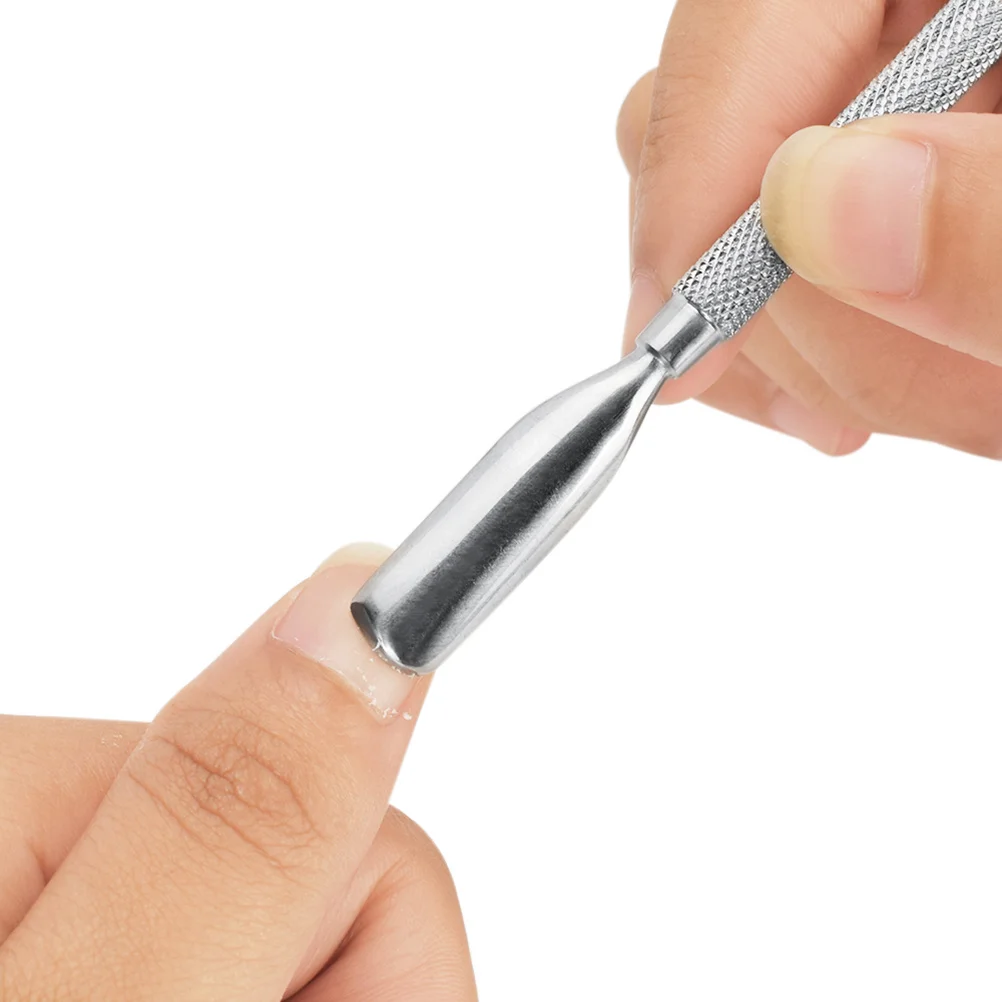 

1pc Stainless Steel Double End Dead Skin Pusher Nail Cuticle Remover Exfoliating Scrub Cleaning Tool Manicure Pedicure Art