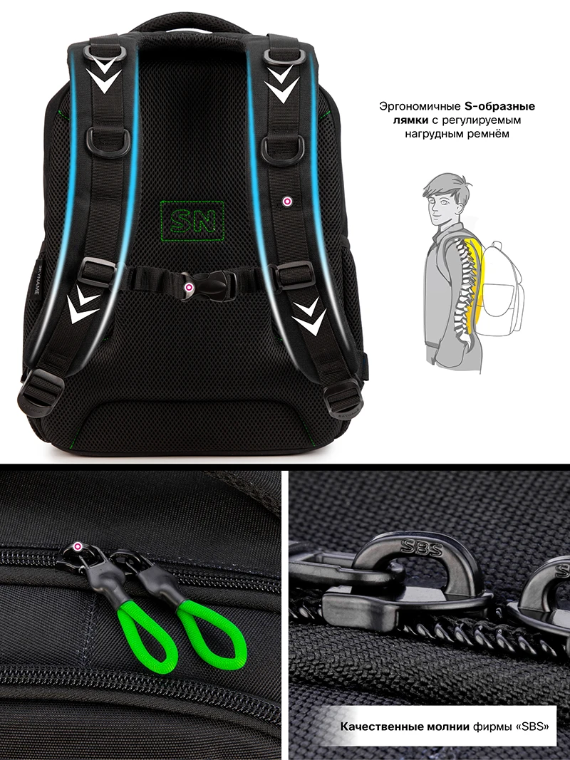 Mochila escolar multifuncional para niños, Mochila ortopédica con patrón de dibujos animados, de marca