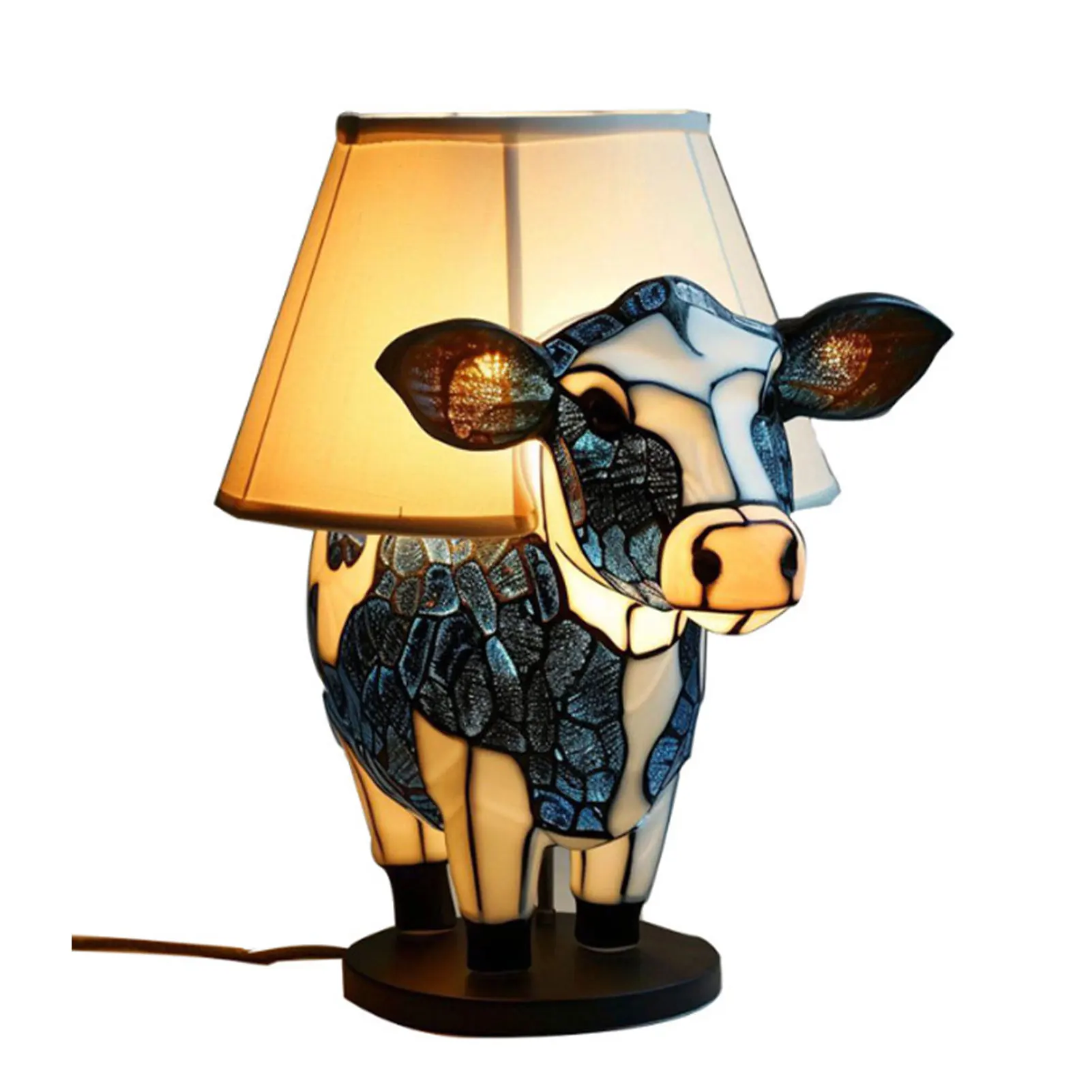 Cow Table Lamp Ornament Animal Lamp Decorations Design Home Patio Table Pendulum Decorations