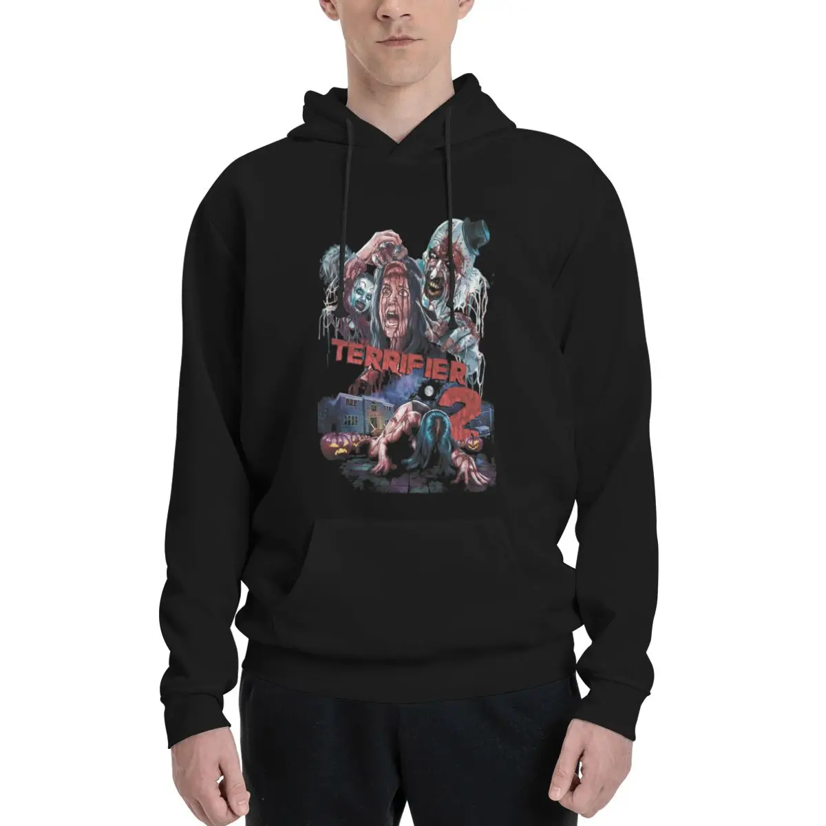 

Horro movie Terrifier 2 Scary film The Clown Drawing Art mens hoodies Halloween gift street wear clothes graphic hoodies for men
