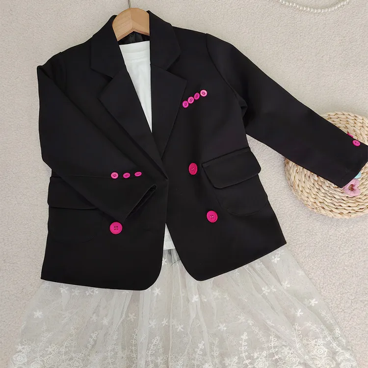 New Girls' Suit Jacket for Spring and Autumn Stylish Princess Outfit Suit Trendy Children's Windbreaker Trendy