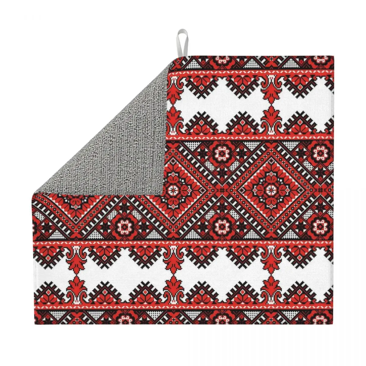 Custom Ukrainian Traditional Embroidery Dish Drying Mat for Kitchen Super Fast Dry Microfiber Vyshyvanka Dishes Drainer Pads