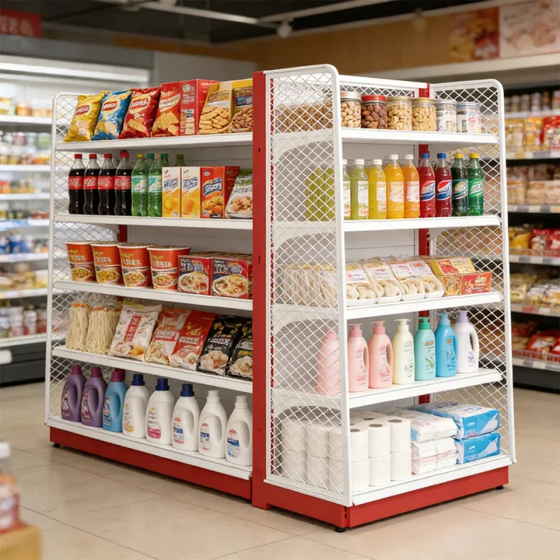 custom.King Display Custom-Made Cold-Rolled Steel Light Duty End-Stand Supermarket Rack Quick Installation 40KG Load-Bearing Dia