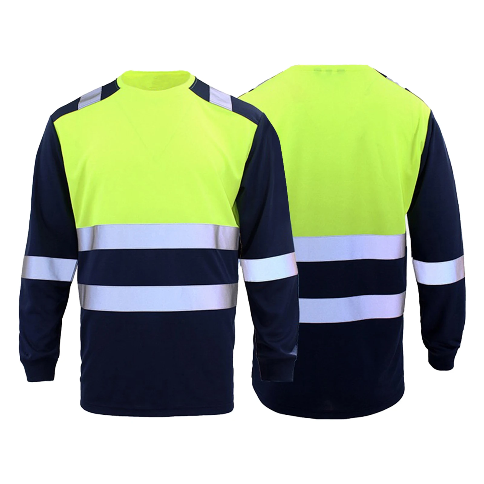 تي شيرت رجالي بأكمام طويلة عالي الوضوح من الدرجة الاحترافية مع شرائط عاكسة وسترة ماصة للرطوبة ملابس أمان