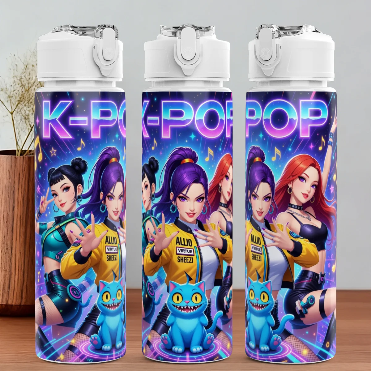 1PC 750ml K-pop Sports Bottle Jug Easy-Clean Easy-Carry One-Hand Use Sippy-Cup Gift for Christmas Juneteenth