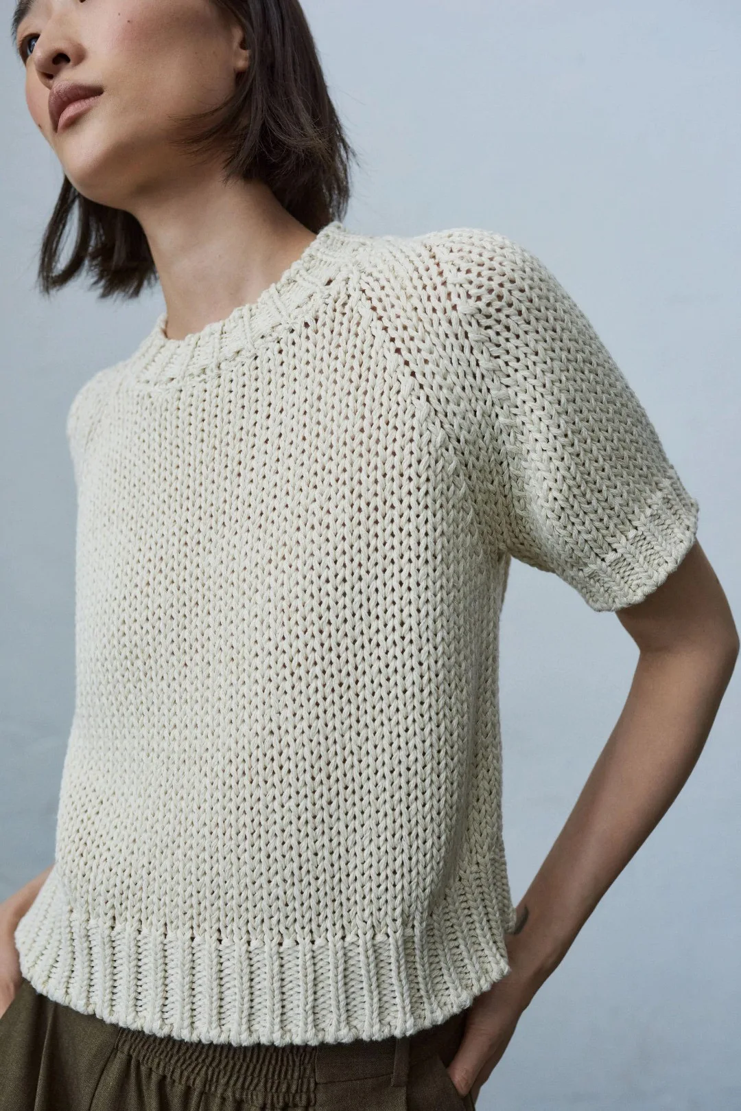 

Cor* Summer Women Tee Top Cotton Polyester Short Sleeve O-Neck High Street Casual Elastic Regular Length 2 Colors
