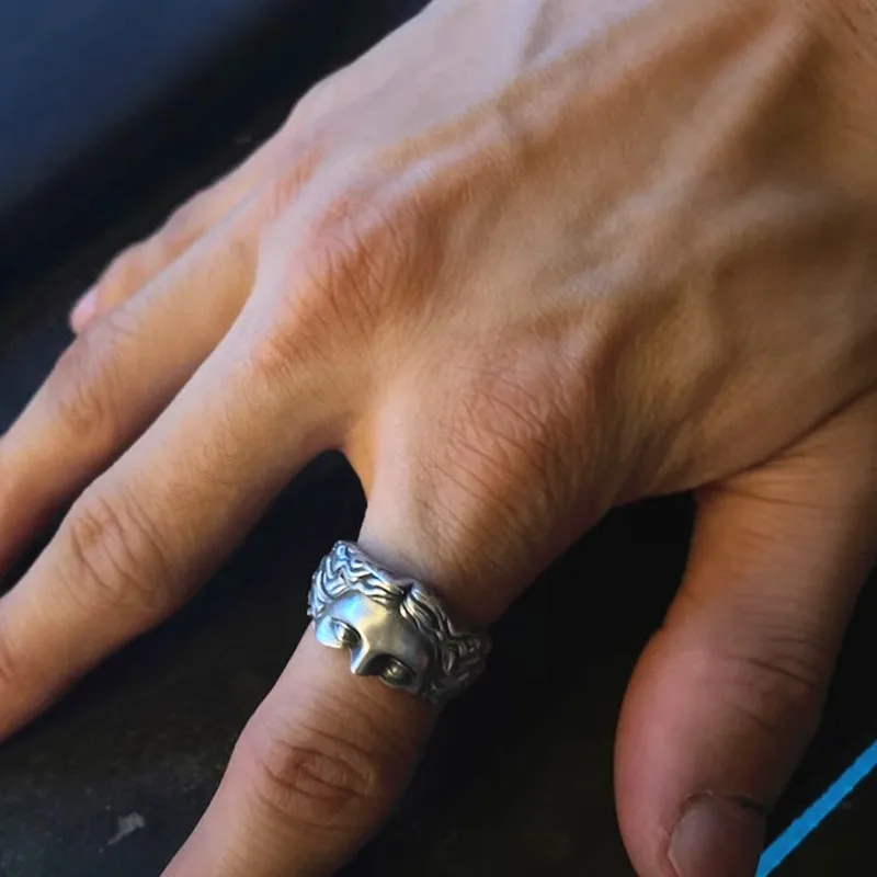 Vintage Half Face Venus Ring Unisex Greek Mythology Gothic Punk Open Ring Retro Designer Art Jewelry Accessories