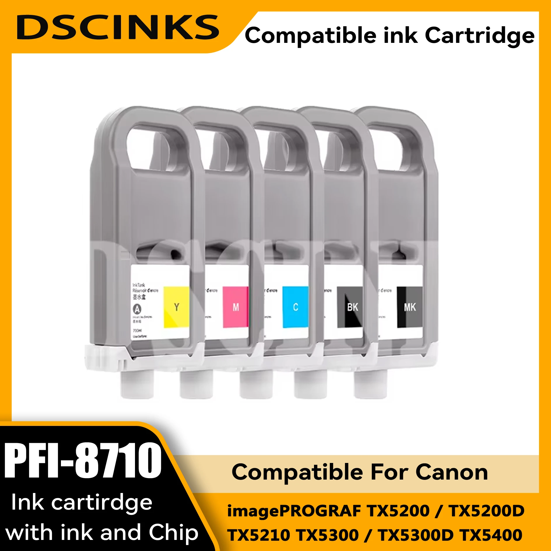 

PFI-8710 Compatible Ink Cartridge For Canon TX5200 TX5300 TX5400 TX5210 TX5310 TX5410 TX5420 TX5200D TX5300D TX5400D printer