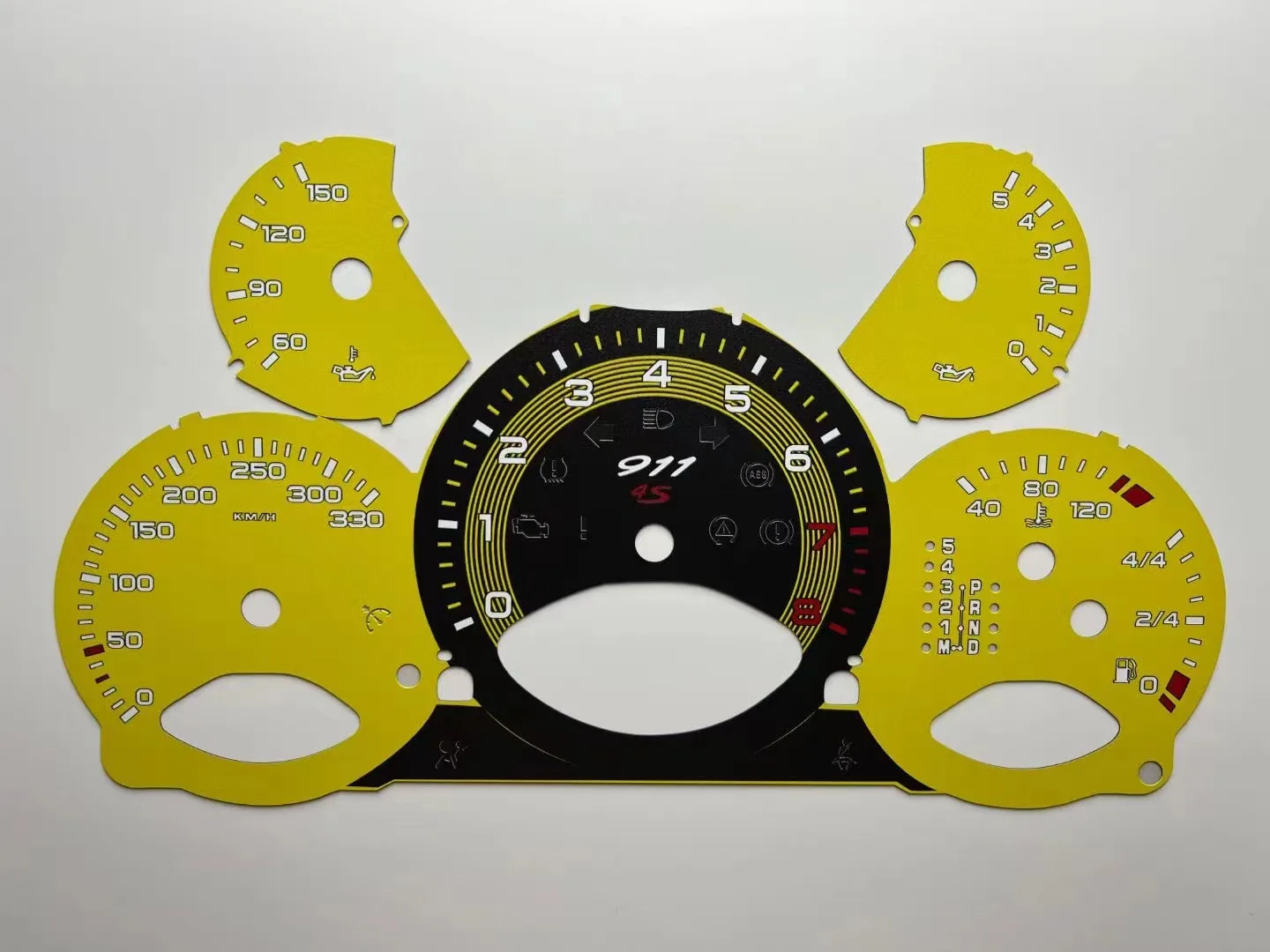 Instrument Dial Gauge Face For porsche 911 997 Carrera 4/S Counter FACE Disc MPH to KMH 330KM/H,Tiptronic