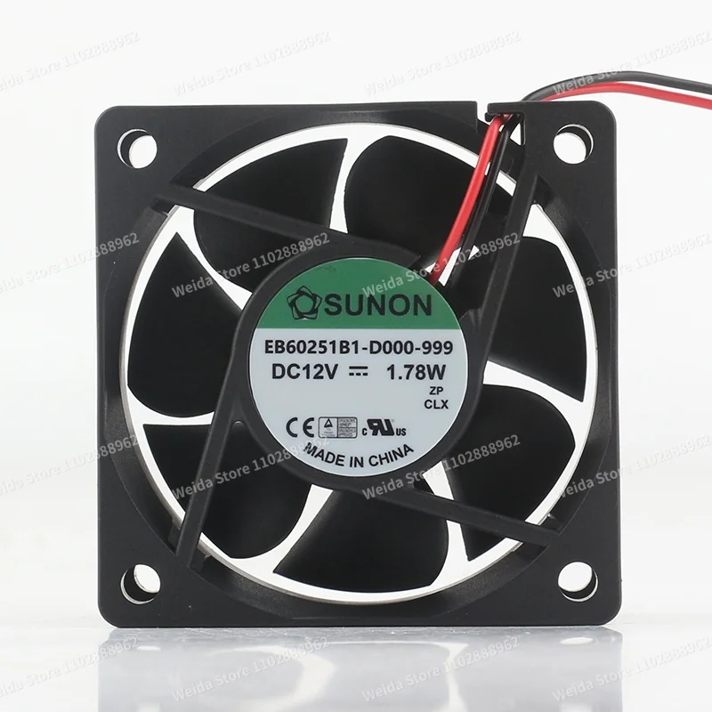 

Original Sunon 6025 60X60X25MM 6CM magnetic bearing Quiet inverter EB60251101-D000-999 cooling fan DC 12V 1.78W