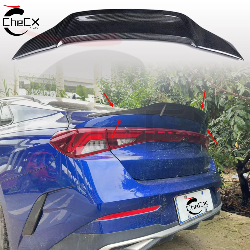 

For Kia K5 NEW GT 2020 2021 2022 2023 2024 100%Real Carbon Fiber Rear Trunk Lip Spoiler Car Tail Wing Decoration R Style