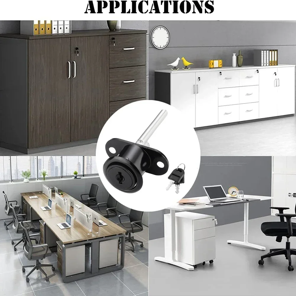 Drawer For Cabinet Bookcase Cam Lock Drawer Lock Hardwares For Furnitures Black Comfortable Stylish Zinc Alloy