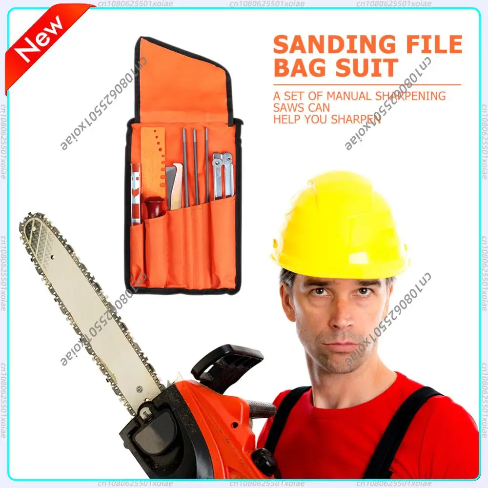 

10pcs Professional Chainsaw Chain Grinding Kit Round Flat File Guide Hand Tools File Shield Folder Depth Gauge