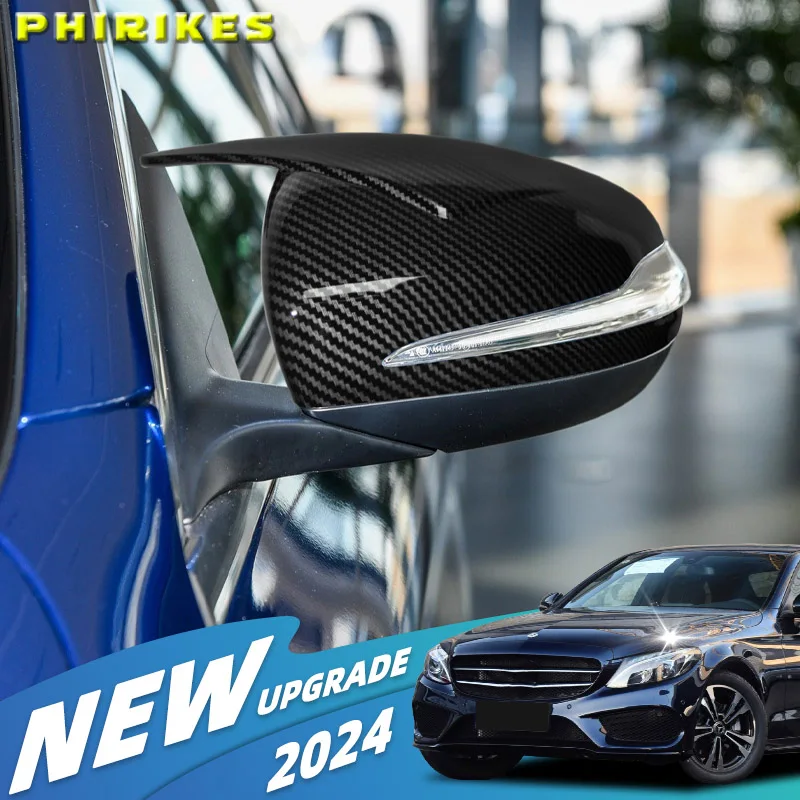 

1 Pair Black Mirror Cover Caps For Mercedes-Benz E GLC S C Class W205 W213 X253 W222 W238 Car Accessories