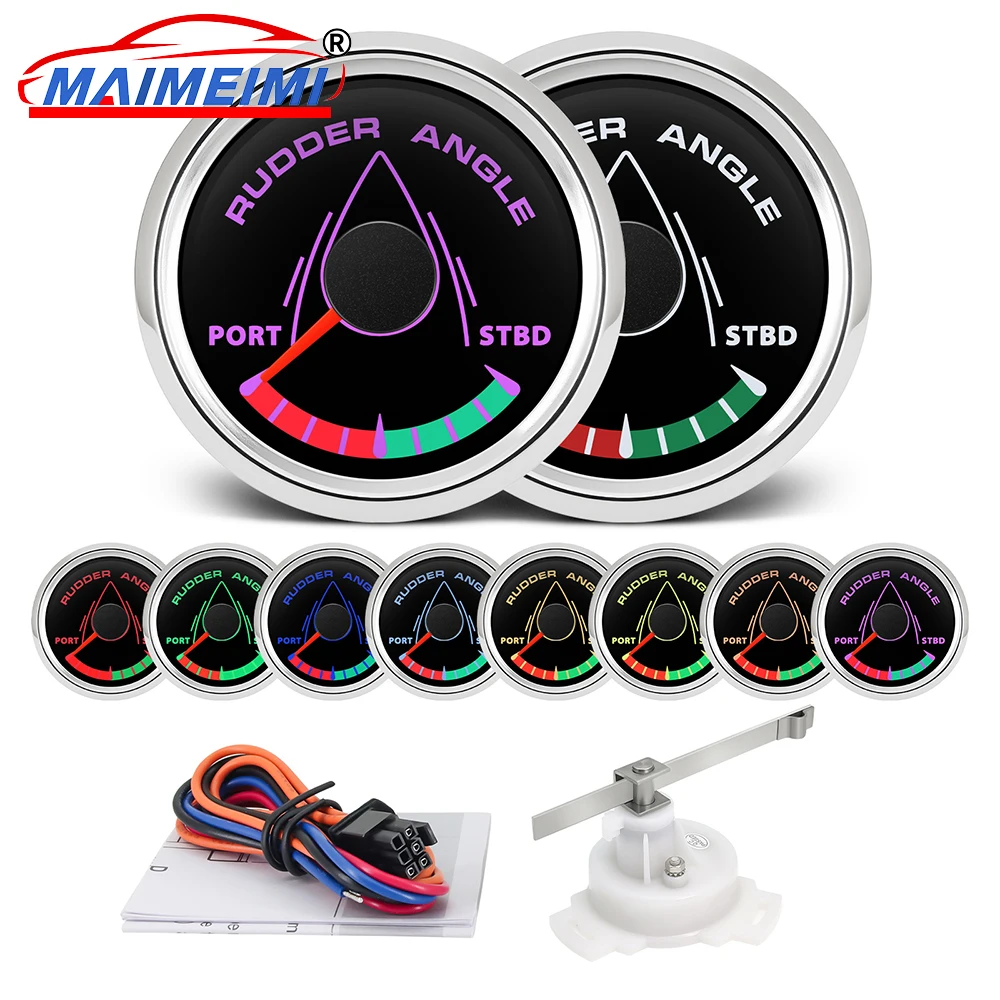 

52MM Rudder Position Indicator with Sensor Waterproof Rudder Angle Indicator 0-190 Ohm for Boat Yacht RV Marine or Sensor