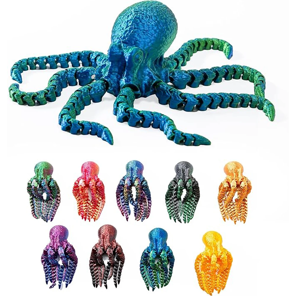 

3D Printed PLA Octopus Statue - High Detail Eco Sculpture Desk & Shelf Decor