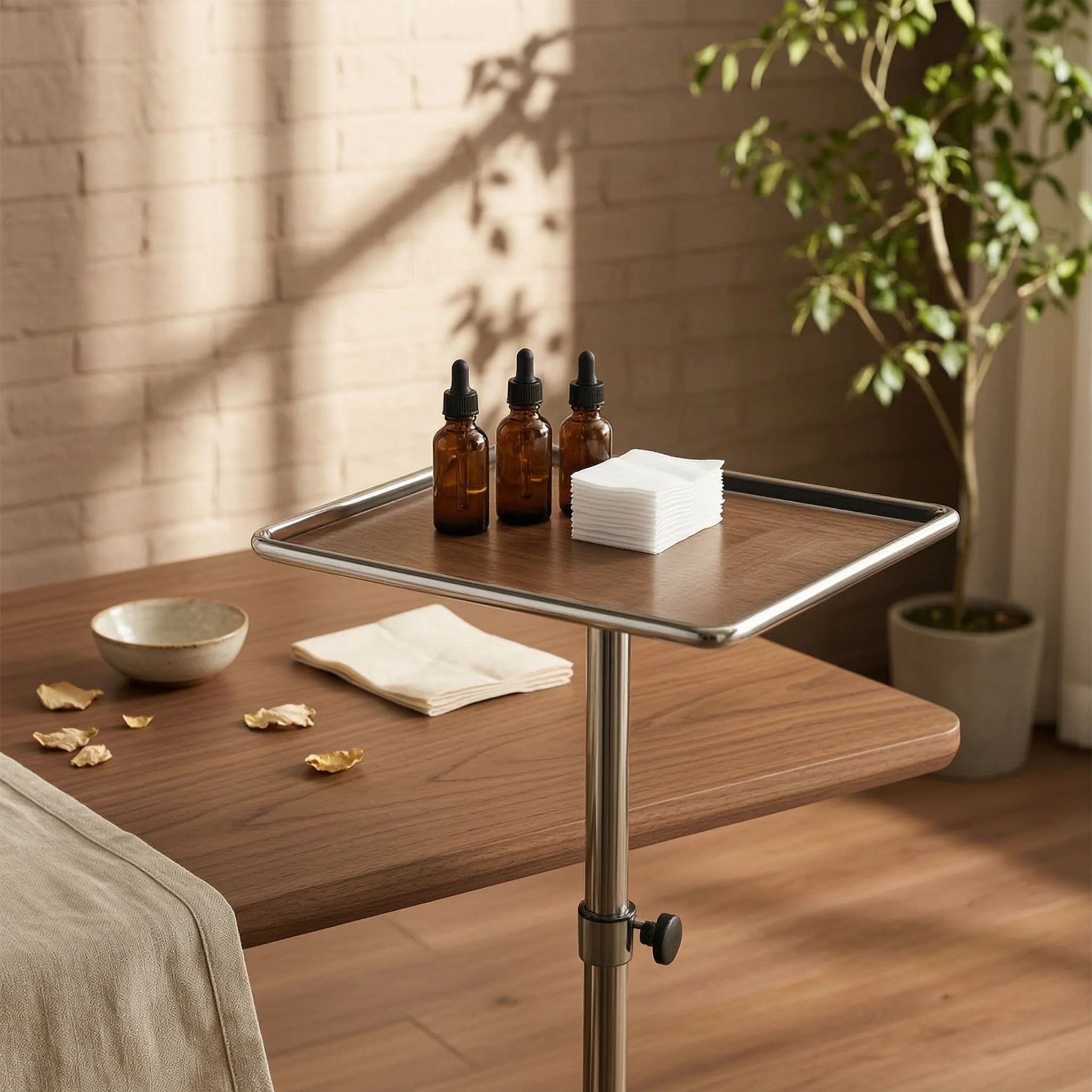 rolling-tray-table-heavy-duty-wheeled-utility-stand-tray-table-with-wheels-sturdy-cart-long-lasting-for-tattoo-artists-salons