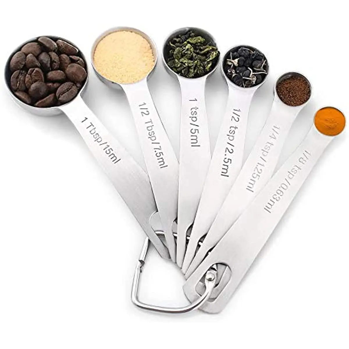 Set, Premium Heavy Duty 18/8 Stainless Steel Measuring Spoons Cups Set, Small Tablespoon With Metric And  Measurements, Set Of 6