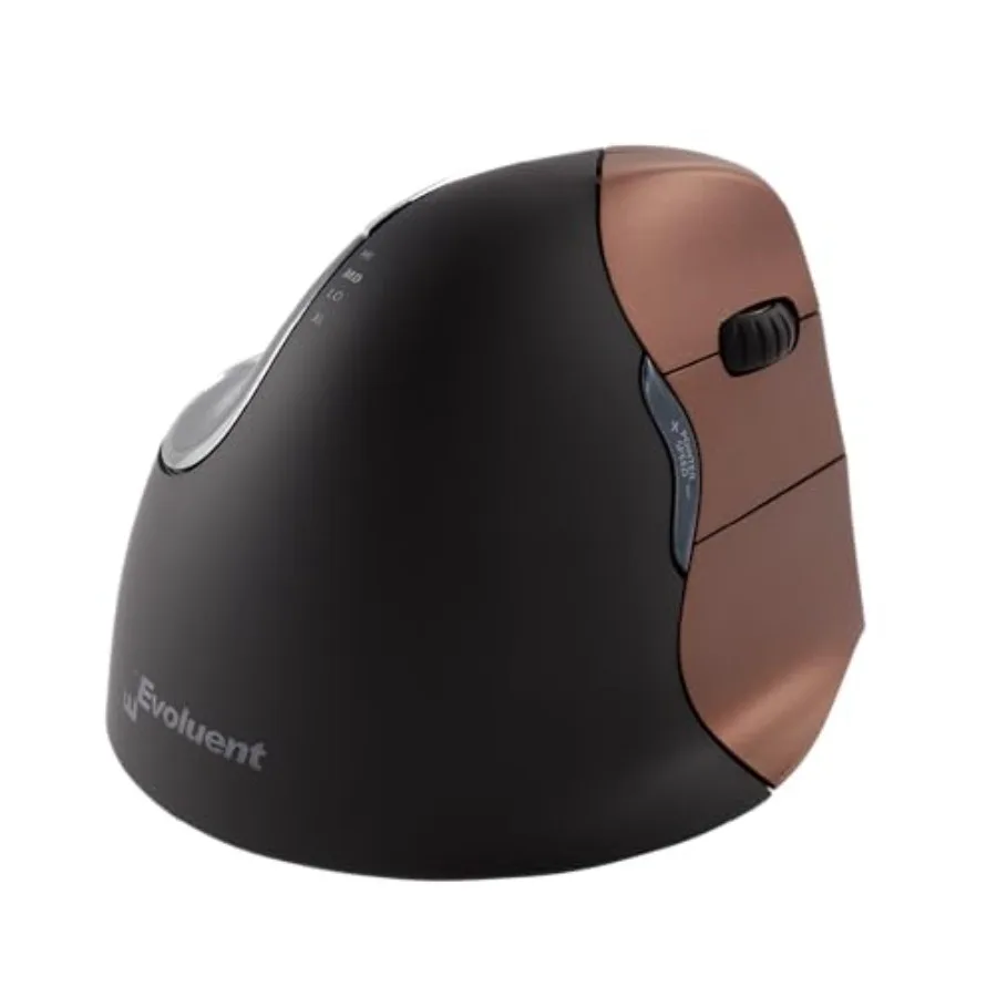 VM4SW Ergonomic Vertical Mouse for Office Use ABS Plastic Red Reduces Wrist Strain with 4 Speeds and 6 Customizable Buttons