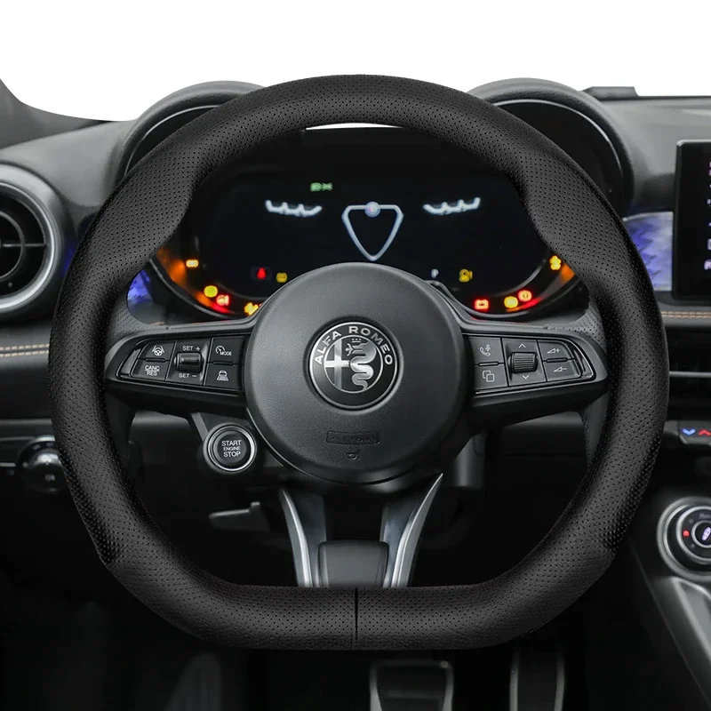 

Чехол на руль Alfa Romeo, ультратонкий кожаный чехол, подходит для Giulietta 159 Giulia 147 Mito GT Stelvio Tonale 4C Spider, аксессуары