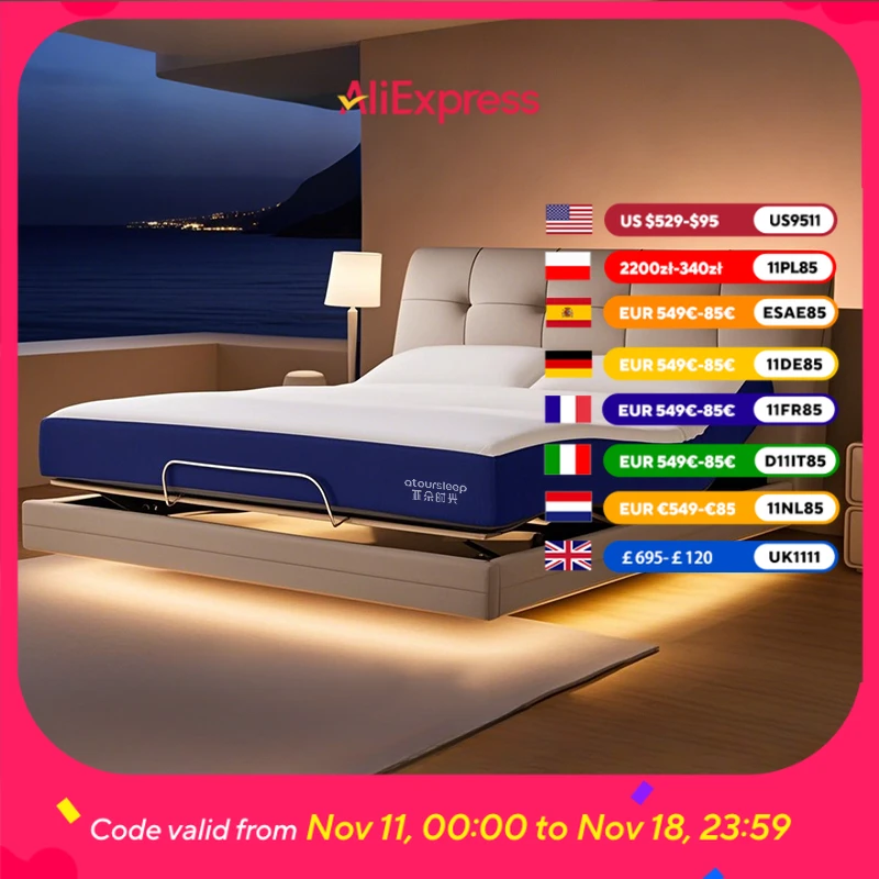 

Adults Electric Luxury Double Bed Modern Lift Up Multifunctional Smart Bed Mattress Loft Letto Matrimoniale Bedroom Furniture