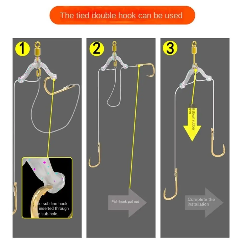 Giratorios en Y con cierre de seguridad – Acero inoxidable para pesca - imagen 3