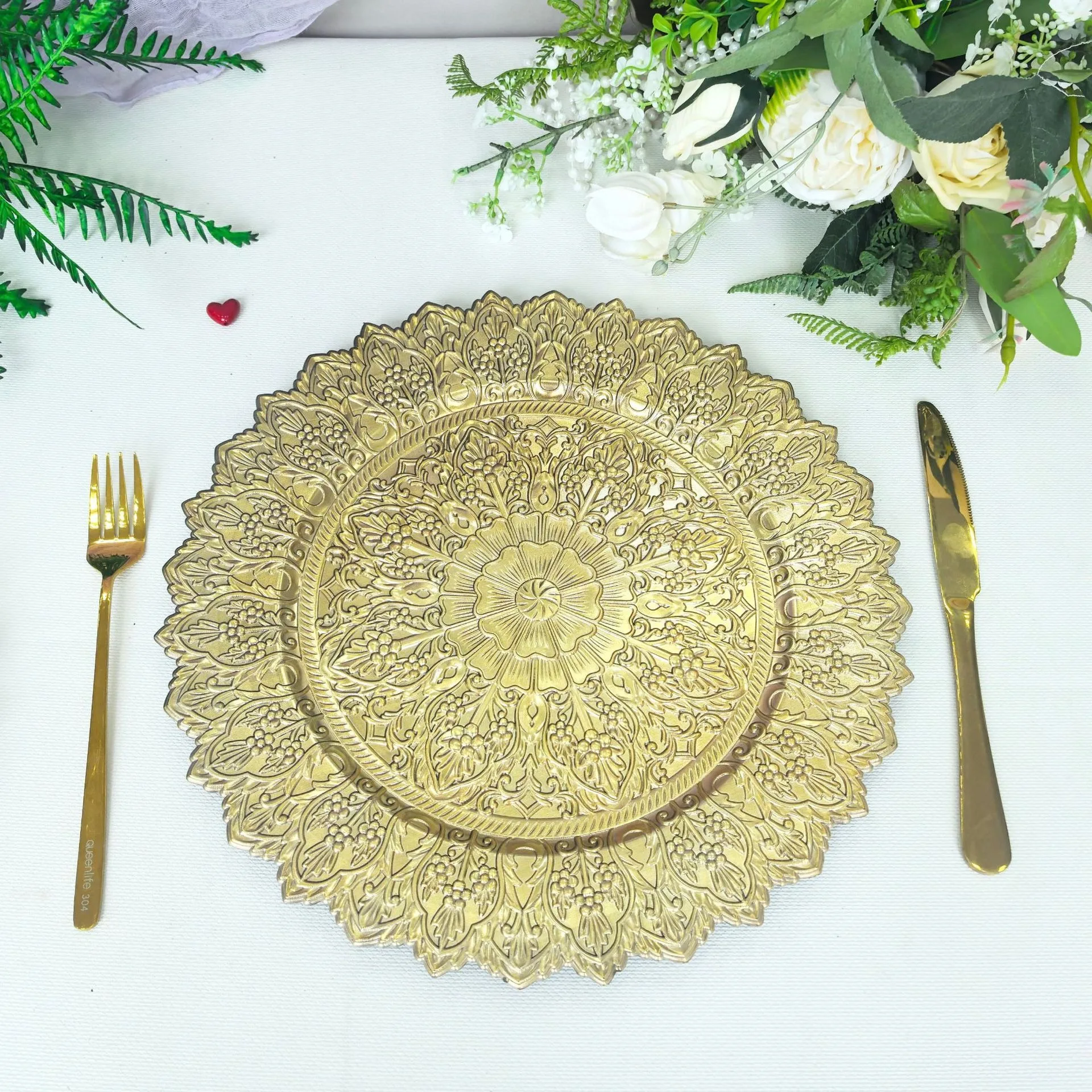 European Charger Plates Tray Round Plates Decorative Service Plate For Table Setting Decoration