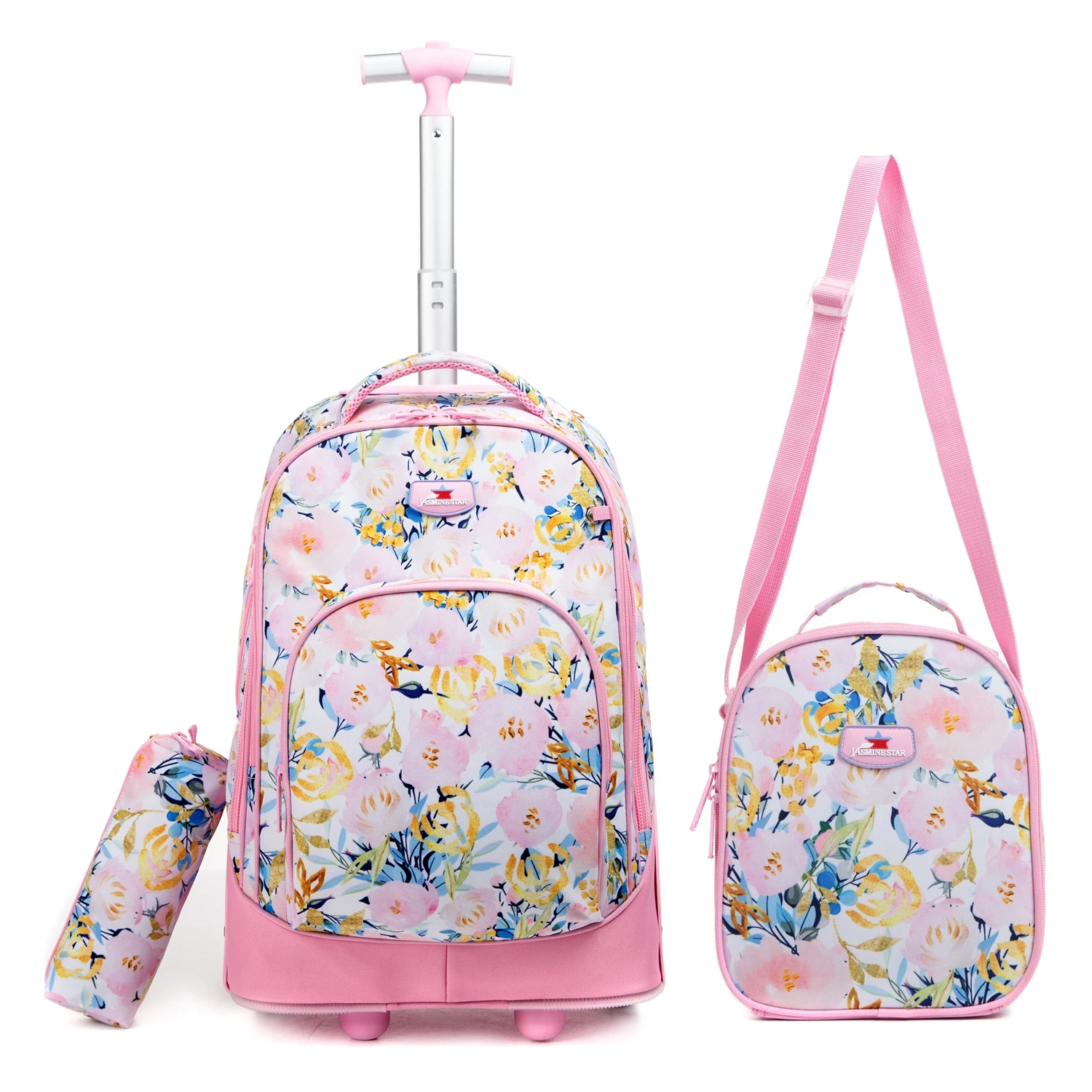 Mochilas de carrinho para adolescentes, mochila escolar com rodas para meninas, sobre rodas, bagagem infantil, sacos de rolamento, 18\